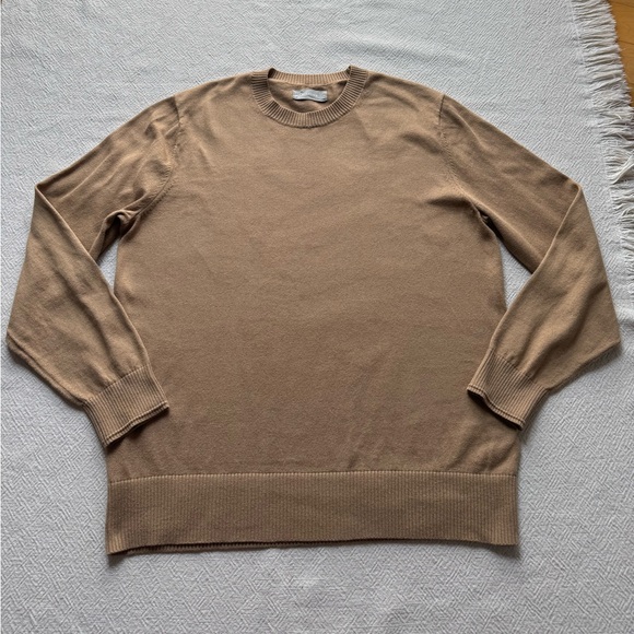 Everlane Men’s Beige Coolmax The Now Sweat Cotton Crewneck Sweater L Minimalist - Picture 3 of 8